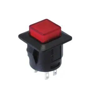 R13-555 Taiwan imported SCI push button switch with light reset self-locking button square head push button switch