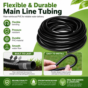 <span class=keywords><strong>Tuyau</strong></span> en PVC renforcé tressé noir, diamètre 0,7 pouce, flexible, pour eau/air, haute pression, pour irrigation <span class=keywords><strong>goutte</strong></span> <span class=keywords><strong>à</strong></span> <span class=keywords><strong>goutte</strong></span> - Product Image 2