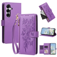 Étui portefeuille en cuir à fermeture éclair avec lanière et porte-cartes multiples pour Samsung Galaxy A57 A37 A27 A17 A07 A06 A16 A26 A36 A56 5G