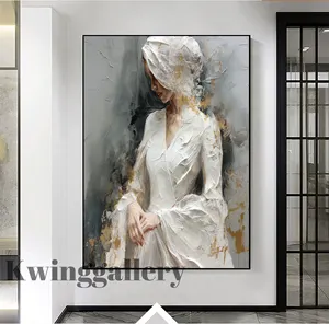 Modern Abstract Figure 100% Handmade Bride Figure Oil Painting Woman Portrait Abstract Canvas Wall Art Wall Hanging Home Decor