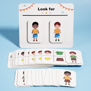 Cartes Cognitives en Gros : Jouet de Puzzle d'Association pour Enfants, Jeu de Cartes de Recherche de Personnages à Habiller, Casse-tête - Product Image 2