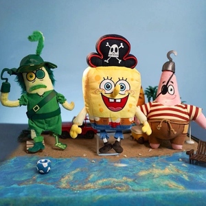 Lot de jouets en peluche <span class=keywords><strong>Bob</strong></span> l'éponge en gros, animaux en peluche de dessin animé avec tenue de pirate, poupée en peluche douce, cadeau pour enfants et fans - Product Image 3