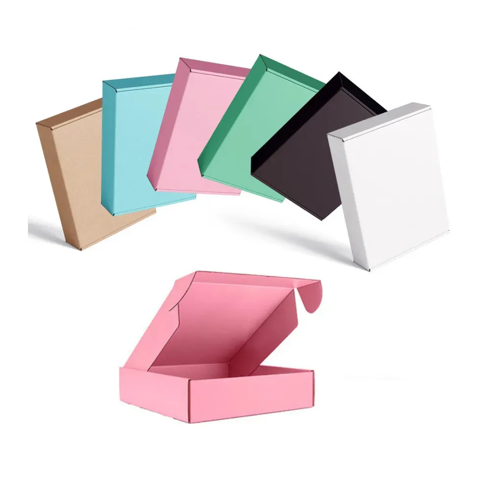 Boîte en carton imprimée en couleur avec logo personnalisé d'usine OEM Boîtes d'expédition ondulé pour sous-vêtements vêtements avec emballage avec logo