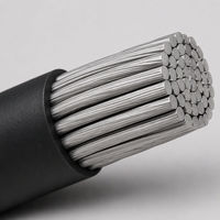 Câble d'alimentation en aluminium isolé en PVC noir, conducteur monobrin, câblage électrique pour la distribution d'énergie