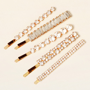 2021 высококачественные роскошные милые трендовые золотые металлические цепочки из сплава 5 шт. набор заколок для волос для женщин Головные уборы Подарок - Product Image 5