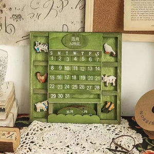 Calendario Vintage Creativo Fai-da-Te in <span class=keywords><strong>Legno</strong></span> HYE10 con Animali Carini da Appendere per Decorazione Casa Ecologico - Product Image 3