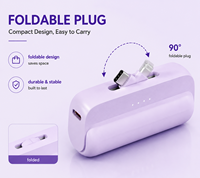 Batterie externe ultra-fine de 5000 mAh, chargeur rapide PD Type C 22,5 W, chargeur portable compact, OEM ODM, logo personnalisé, vente en gros