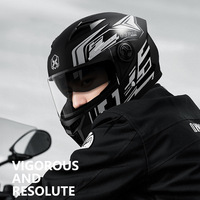 Nouveau casque de moto intégral homologué DOT en ABS, double visière, léger, durable, système de ventilation, toutes saisons, vente chaude
