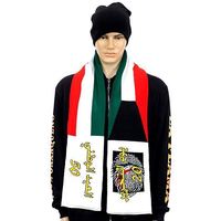 Chapeau pour bébé Fan de football avec logo personnalisé Écharpe en tricot jacquard pour les fans d'hiver