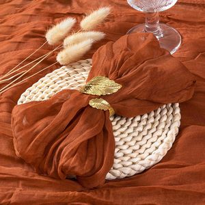 Serbet Persegi Kain Kasa Burgundy Gaya Eropa Buatan Tangan 12 Buah 53.3x53.3cm Pernikahan Bridal Shower Baby Shower Valentine - Product Image 4