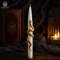 Bougie en forme de serpent, dorée et noire, en cire torsadée, décoration gothique pour cheminée, centre de table, ambiance Halloween effrayante et chaleureuse