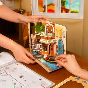 Robotime <span class=keywords><strong>Rolife</strong></span> US Entrepôt <span class=keywords><strong>Miniature</strong></span> Maison TGB08 Romantique Venise 3D Puzzles en Bois DIY Book Nook - Product Image 2