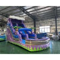 Toboggan aquatique gonflable en PVC commercial avec piscine pour enfants et adultes, utilisation en extérieur et en intérieur, taille personnalisée résidentielle/commerciale