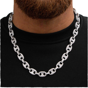 สร้อยข้อมือและสร้อยคอฮิปฮอปประดับเพชรโมอิสซาไนต์และเพทายสีขาวแบบกำหนดเอง ขายดี สำหรับผู้หญิงและผู้ชาย - Product Image 2