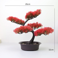 Bonsaï artificiel de pin de bienvenue de 32 cm, plante en pot artificielle colorée, fausse verdure pour la décoration de la maison, du bureau ou de la table