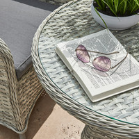 Chaises de patio avec table basse Meubles d'extérieur en rotin Ensembles de conversation pour balcon en osier Ensemble de bistro de jardin Chaise d'hôtel
