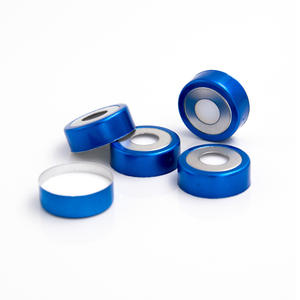 Laboratuvar malzemeleri <span class=keywords><strong>20mm</strong></span> Metal alüminyum kap 8/9.5mm merkezi delik kıvrım üst Headspace örnek flakon kapatma PTFE butil <span class=keywords><strong>Septa</strong></span> 20x3mm OEM - Product Image 4
