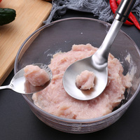 Sendok Pembuat Bakso, Sendok Dapur DIY Pegangan Panjang Alat Pembuat Sendok