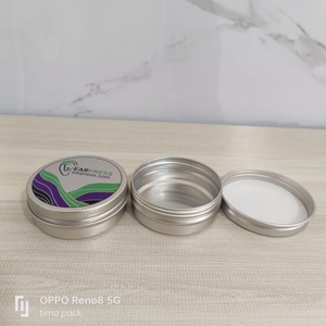 Bocaux cosmétiques <span class=keywords><strong>TIMO</strong></span> <span class=keywords><strong>T</strong></span>-05 en aluminium de qualité alimentaire, 60 ml (2 oz), empilables, ronds peu profonds, auto-scellants, hermétiques, anti-odeurs, avec couvercle antidérapant en plastique - Product Image 1