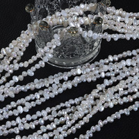 Perles d'eau douce naturelles blanches AA, sans noyau, lustrées double face, baroques irrégulières, de forme assortie, 4-5mm, Sanqi, à l'éclat lumineux