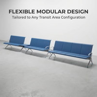Système de sièges modulaires intégrés personnalisables pour les aires d'attente aéroportuaires et les projets d'infrastructure publique
