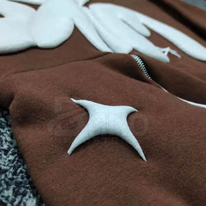 Sudaderas con capucha estampadas de lana de otoño para hombre con logotipo personalizable Diseño de cremallera Tela transpirable MOQ bajo al por mayor - Product Image 2