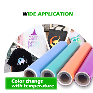 Rollos de vinilo para ropa, nuevo producto, brillante, con cambio de Color activado por temperatura, para manualidades DIY, transferencia de calor, corte de vinilo Pu - Product Image 5