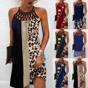 Fashion Print <strong>Women</strong> Vestidos Summer Sleeveless Hollow Elegant Boho Party <strong>Shirt</strong> Sexy Dress <strong>Women</strong> <strong>Beach</strong> Mini Dress - Product Image 1