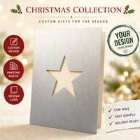 Enveloppe personnalisée de Noël 5x7 pouces en carton recyclé 300/350 g/m² avec finition nacrée estampée à chaud pour cadeaux d'entreprise et vœux de fêtes