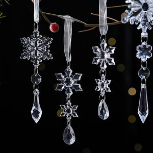Nuevo conjunto de 6 piezas de guirnaldas de acrílico con copos de nieve, colgante de copo de nieve, decoración para árbol de Navidad. - Product Image 2