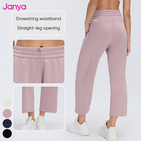 Pantalon de sport Janya en modal, ample, décontracté, uni, respirant, pour l'été, la randonnée, la remise en forme, taille haute, coupe droite, avec cordon de serrage, pantalon court