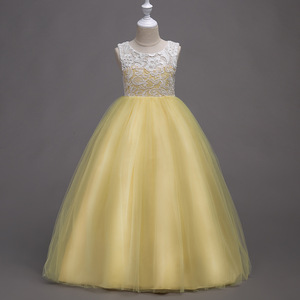 Robe de princesse en maille de style coréen, sans manches, en dentelle, longue, respirante, pour filles - Product Image 3