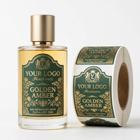 Étiquettes de parfum personnalisées en feuille d'or, résistantes à l'alcool, imperméables, autocollantes de luxe pour flacons de parfum en verre