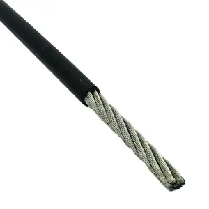 Baja relajación 1*7 2,4mm Venta al por mayor Cuerda de alambre de acero galvanizado recubierto de PVC con ensamblajes para eslinga Eslinga de elevación de cable