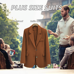 Mujeres 2025 primavera otoño nuevas Blazers de satén casuales Color sólido solo botón trajes de talla grande precio al por mayor técnicas impresas - Product Image 2