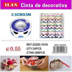 Nastro decorativo Ilan 2,5 cm x 3 m con motivo a pois per lavori manuali e confezioni regalo - Product Image 3