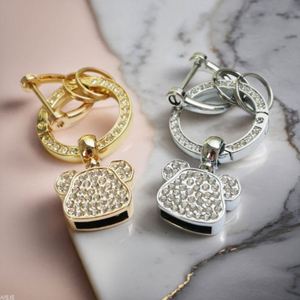 Llavero de coche con incrustaciones de diamantes Little Bear, aleación de zinc con accesorios de diamantes, exquisita decoración para llaves de bolso Goddess - Product Image 1