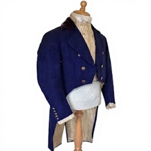 Dark Blue <b>Tailcoat</b> Men's Formal Historical Outdoor Uniform Show Longline Button Front Eventwear - Product Image 2