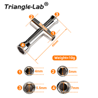 Clé à douille triangulaire Mini Trianglelab, quatre tailles (4 mm, 5 mm, 5,5 mm, 7 mm), en acier titane léger, pour buses M3, M4, M5, M6, V5, V6