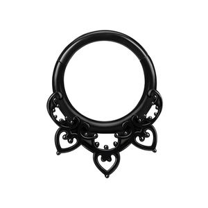 Anillo Nasal <span class=keywords><strong>de</strong></span> Acero Inoxidable 316L Personalizado Superstar, Diseño <span class=keywords><strong>de</strong></span> Rejilla Hueca Pulida, Joyería para Piercing Corporal, para Bodas - Product Image 4