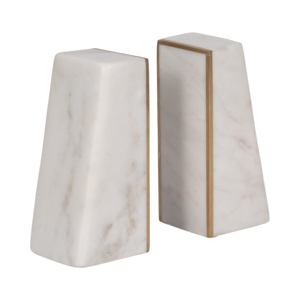 Fermalibri Trapezoidali Moderni in Marmo e Ottone, Decorazione per Libreria, Accessori per Scrivania Casa e Ufficio - Product Image 3