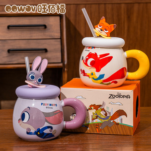 <span class=keywords><strong>Taza</strong></span> de Cerámica de Dibujos Animados de Disney con Pajita, Tapa y Asa, <span class=keywords><strong>Taza</strong></span> de Café y <span class=keywords><strong>Leche</strong></span> <span class=keywords><strong>para</strong></span> Niños y Uso Doméstico, Regalo de Navidad - Product Image 4