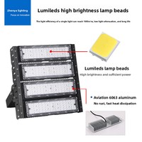 Module LED, éclairage de tunnel en aluminium, extérieur, étanche IP65, éclairage de stade haute puissance, 300W/500W, projecteur, faisceau 90-150°