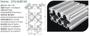 Factory 80160 T Track Linear Rail Extruded Aluminum Profile