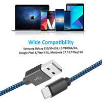 Câble de données USB de type C tressé en nylon, vente chaude, câble de type C à charge rapide, câble rapide de type C