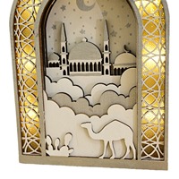 Lampe de table en bois LED TLX Ramadan Eid, lampe de table en bois, lumière de nuit Ramadan Kareem, décorations Ramadan, éclairage décoratif
