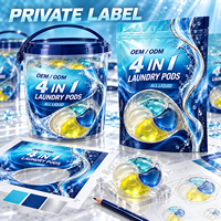 Capsules de lessive liquide 4 compartiments de 12g, emballage en sachet, vente en gros pour importateurs, distributeurs et détaillants
