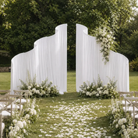 Arche Métallique de Décoration de Mariage pour Scène de Cérémonie, Support de Fond pour Arrangements Floraux et Présentation de Ballons avec Cadre en Fer Doré