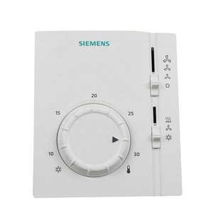 Thermostat d'ambiance en PVC SIEMENS avec interrupteur manuel de ventilateur à 3 vitesses RAB11.1, sortie de commande pour ventilo-convecteurs à 2 tuyaux, thermostat à 2 positions - Product Image 1