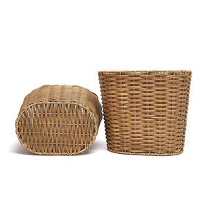 Set di 9 Cesti Portaoggetti in Rattan PE Intrecciato Fatti a Mano, Cesti Decorativi per Organizzare il Bucato, per Bagno, Realizzati in Tessuto, Metallo e Ferro - Product Image 4